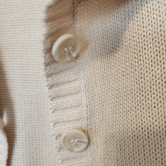 Kim Roger's Beige Cable Knit Sweater 2 Button Front Closure. Women's Size L - Picture 3 of 10